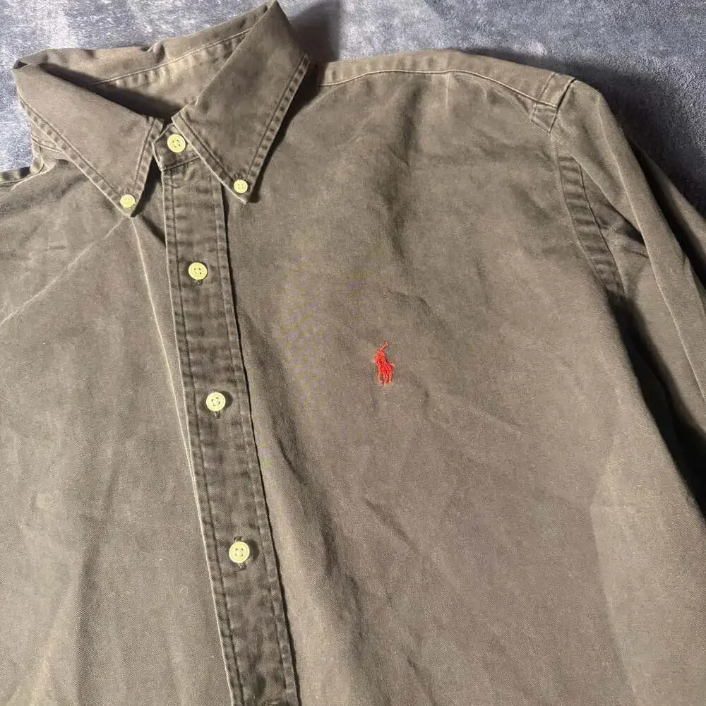 Polo Ralph Lauren Long Sleeve Button Down Shirt in Dark Green